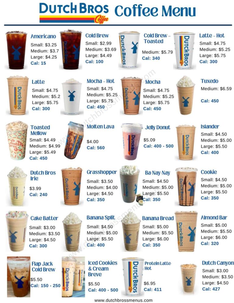 Dutch Bros Coffee Menu